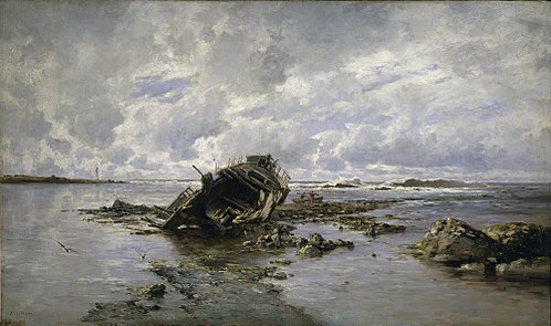 Bateau naufragé, 1883, Carlos de Haes