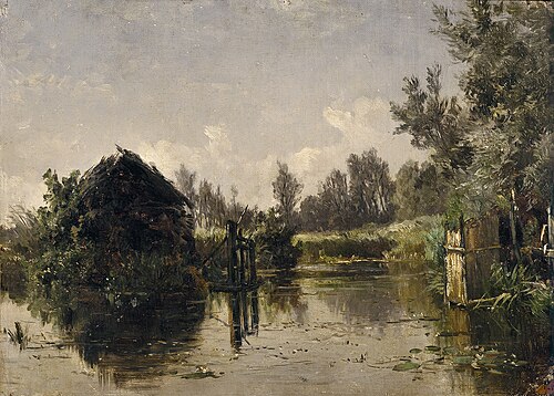 Canal abandonado en Vriesland (Holanda), 1877, Carlos de Haes