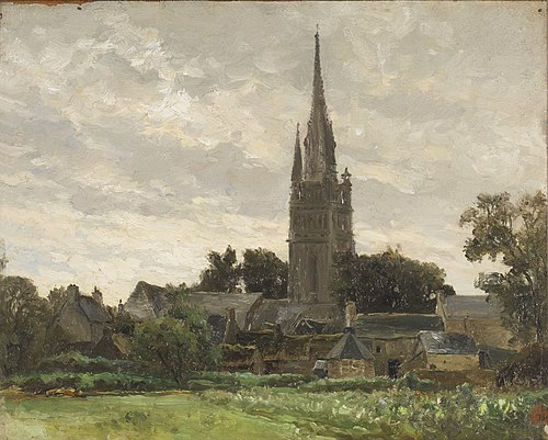 La torre de la iglesia (cercanías de Douarnenez), 1877, Carlos de Haes