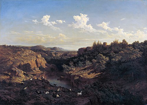 View near Monasterio de Piedra, Aragón, 1856, Carlos de Haes