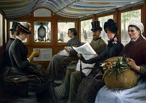 Dans l'omnibus, 1888, Maurice Delondre