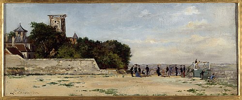 Le sommet de la butte Montmartre, avec la tour Solférino, vers 1870, 1870, Louis Marie Chevalier