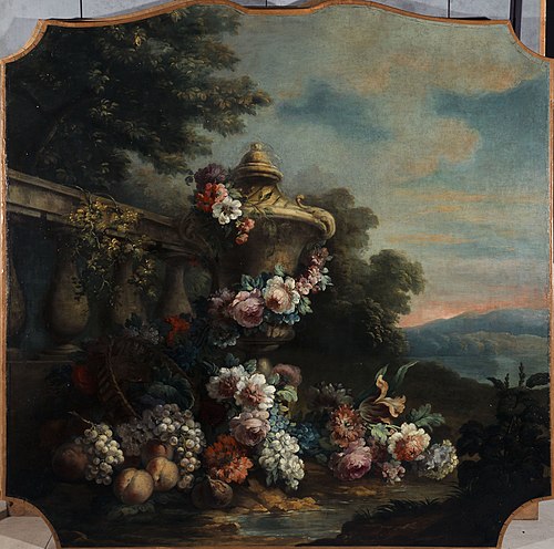 Vase, fleurs, et fruits dans un paysage (P2014-1), 1911, Félix Boutreux