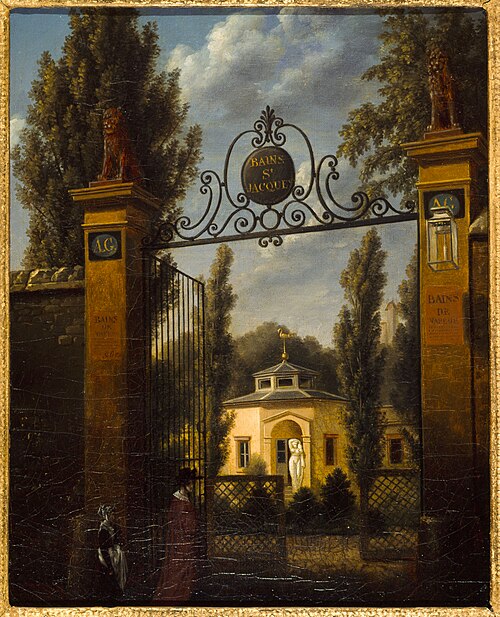 Les Bains Saint-Jacques, rue des Feuillantines, 1830, G. Lettié