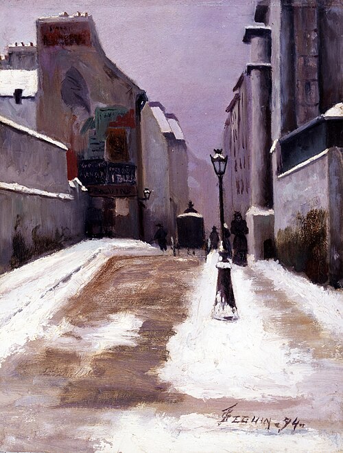 Une rue à Paris ; effet de neige, 1894, F. Séguin