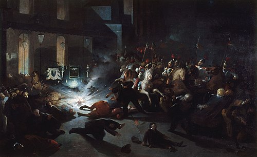 L'attentat d'Orsini devant la façade de l'Opéra le 14 janvier 1858, 1862, H. Vittori