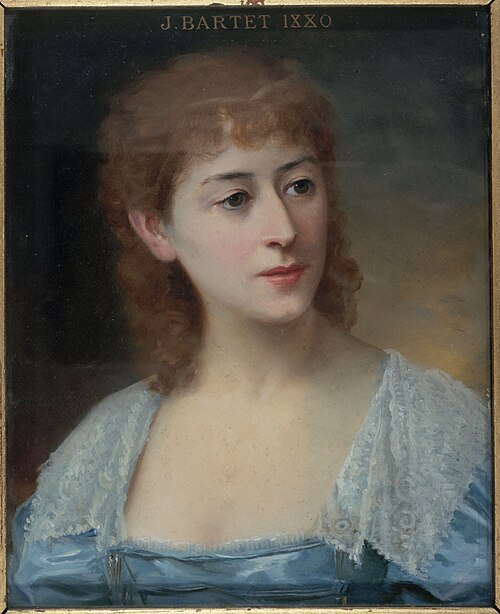 Portrait de Julia Bartet (1854-1941), sociétaire de la Comédie-Française dans le rôle de Mlle du Vig, 1884, Daniel Bérard