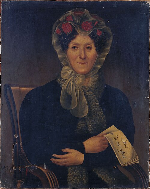 Portrait de Marie-Madeleine-Claudine Perrin, dite Madame Thénard "la Grande" (1757-1849), sociétaire, 1825, Louis-Basile de Veaucorbeille