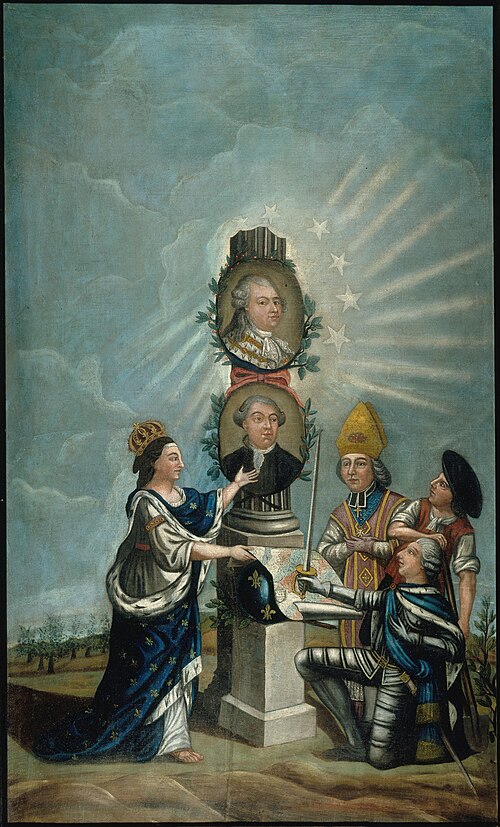 La France reçoit des trois ordres les vœux de toute la Nation et les présente à Louis XVI et M Necke, 1791, Dubois