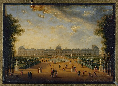 Le Palais des Tuileries, vu des jardins, 1818, Jean François Lebelle
