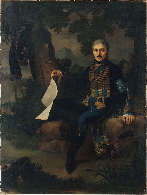 Portrait du Capitaine Dousse, officier des hussards, 1792, Pastor