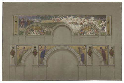 Esquisse pour les salons d'entrée de l'Hôtel de Ville de Paris : Scène antique, le triomphe promis a, 1892, Jules-Jean Ferry