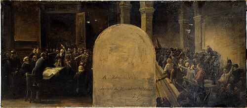 Esquisse pour le cabinet du préfet de l'Hôtel de Ville de Paris : L'envahissement de l'Hôtel de Vill, 1889, Jean-Baptiste Noro