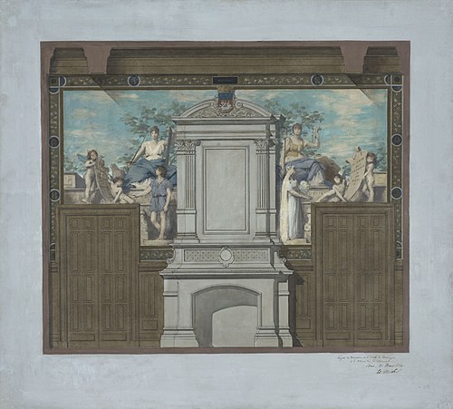 Esquisse pour la mairie du 20ème arrondissement : Le Mariage, 1884, Edouard Michel-Lançon