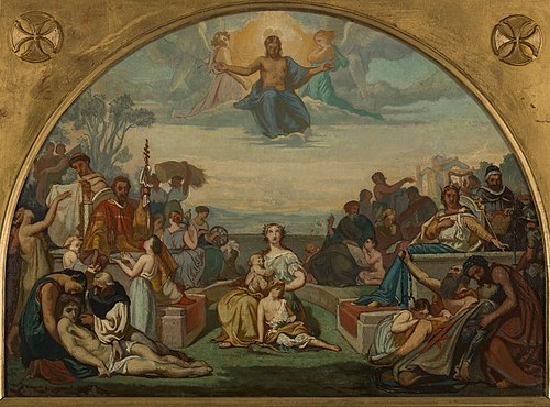 Esquisse pour l'église Sainte-Elisabeth : La Religion, Les Béatitudes, 1847, German Auguste von Bohn