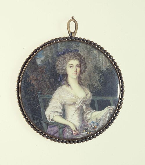 Jeune femme assise sur un banc, 1789, Jean-Alexandre Boquet
