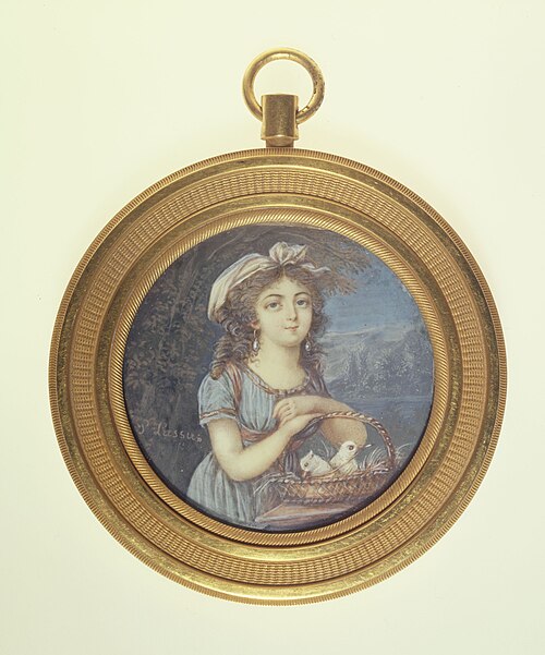 Jeune fille aux deux tourterelles, 1787, P. Lassus