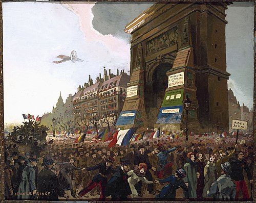 Le boulevard et la porte de Saint-Denis, le 11 novembre 1918, 1918, Jean Leprince