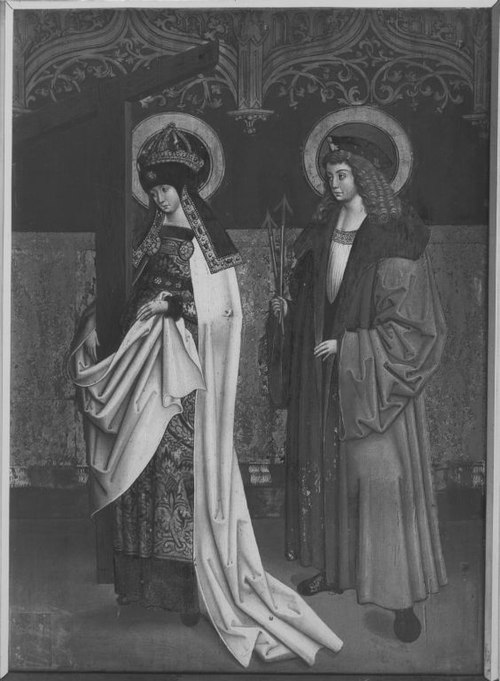 Flügel eines Kreuzaltares, Außenseite: Die hll. Helena und Sebastian, , Thoman Burgkmair