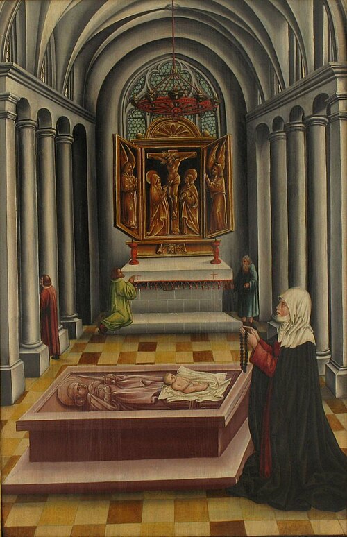 Auferweckung eines totgeborenen Kindes auf dem Grab des hl. Petrus von Mailand (zugeschrieben), , Thoman Burgkmair