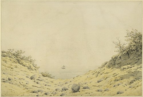 View through dunes to the sea, 1824, Caspar David Friedrich