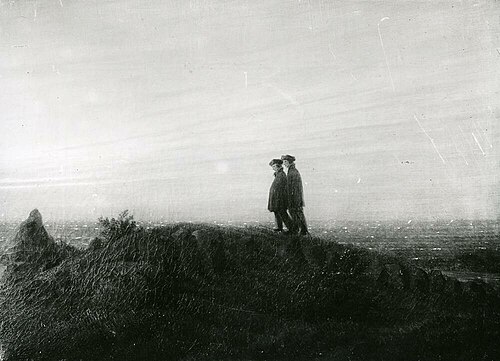 Two Hikers on the Beach, , Caspar David Friedrich
