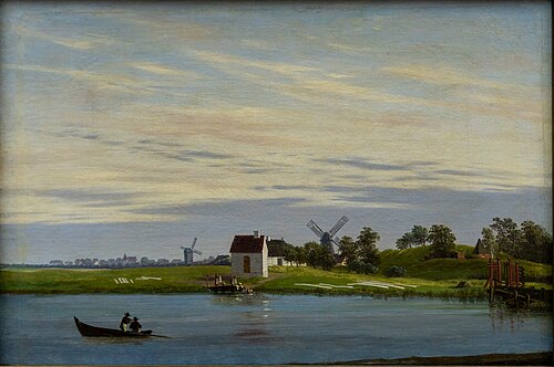 Landscape with windmills, 1820, Caspar David Friedrich