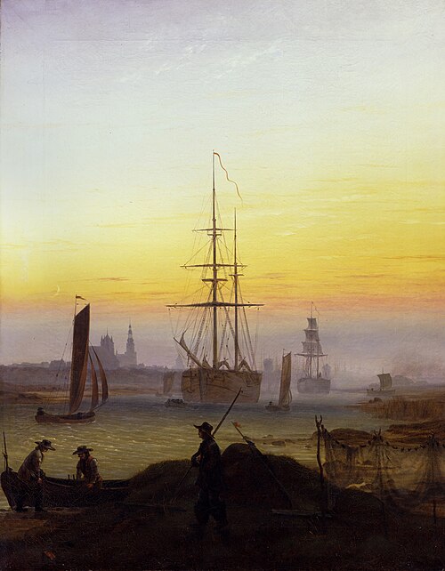 Le Port de Greifswald, 1819, Caspar David Friedrich