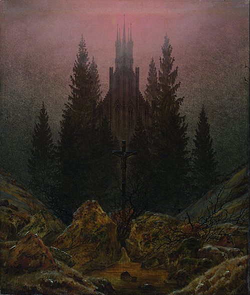 Croix et cathédrale dans la montagne, 1812, Caspar David Friedrich