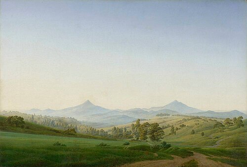 Paysage de Bohême avec le mont Milleschauer, 1808, Caspar David Friedrich
