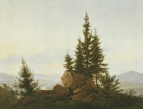 Vue de la vallée de l'Elbe, 1807, Caspar David Friedrich