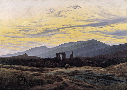 ruines du monastère d'Eldena dans le massif des Géants, 1830, Caspar David Friedrich