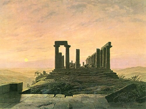 temple de Junon à Agrigente, 1828, Caspar David Friedrich