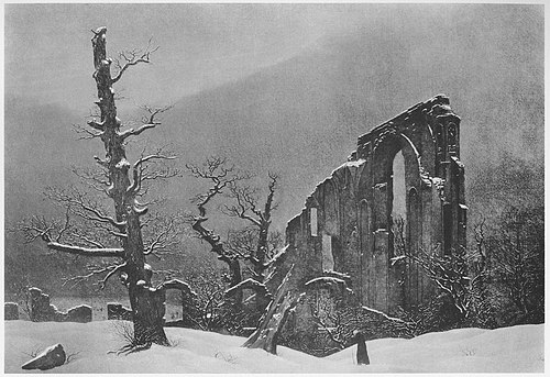 Moine dans la neige, 1808, Caspar David Friedrich