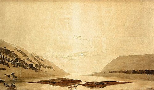 Paysage de rivière dans les montagnes, le matin, 1830, Caspar David Friedrich
