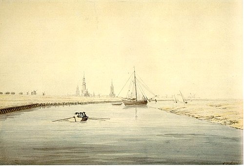 Vue de Greifswald depuis l'Est, 1818, Caspar David Friedrich