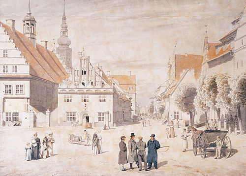Le Marché de Greifswald, 1818, Caspar David Friedrich