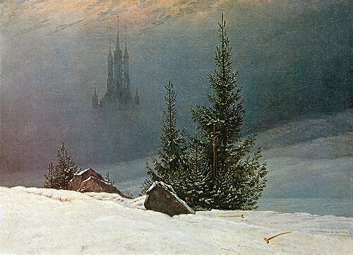 Paysage d'hiver avec église, 1811, Caspar David Friedrich