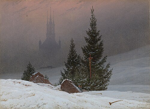 Paysage d'hiver avec église, 1811, Caspar David Friedrich