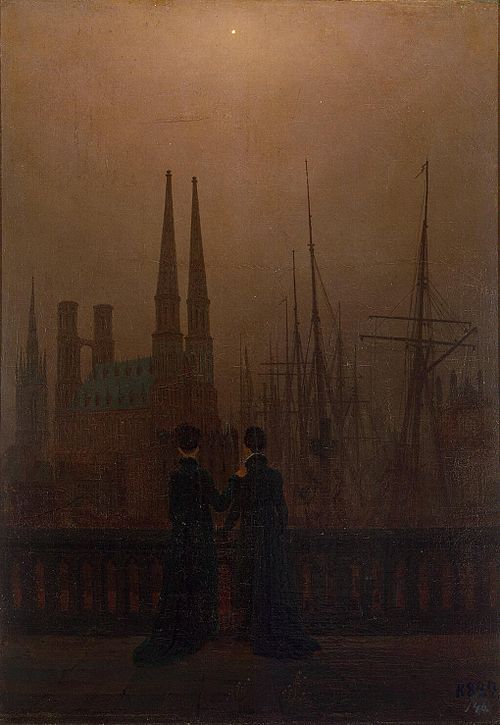 Nuit au port, 1818, Caspar David Friedrich