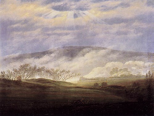 Brouillard dans la vallée de l'Elbe, 1821, Caspar David Friedrich