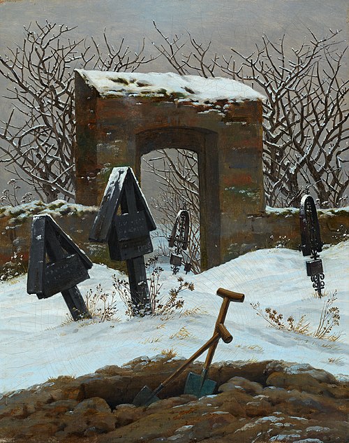 Cimetière sous la neige, 1826, Caspar David Friedrich