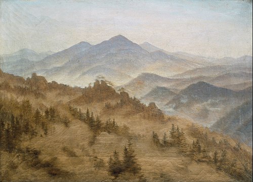 Paysage avec le mont Rose dans la Suisse bohémienne, 1835, Caspar David Friedrich