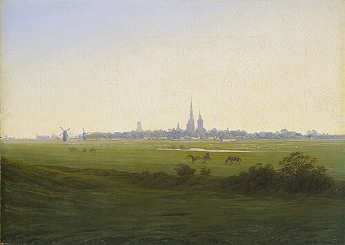 Meadows near Greifswald, 1821, Caspar David Friedrich