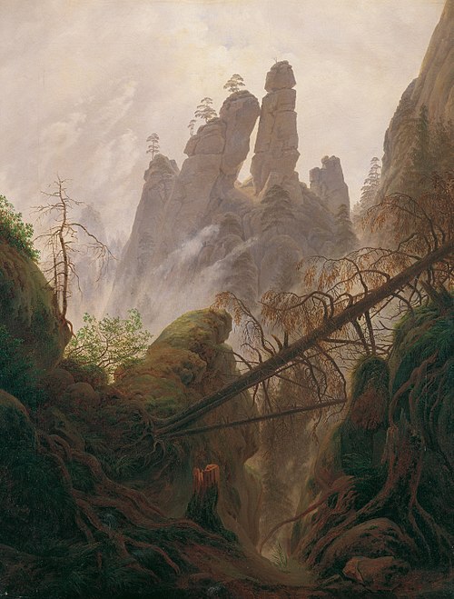 Rocky ravine in the Elbe Sandstone Mountains, 1822, Caspar David Friedrich