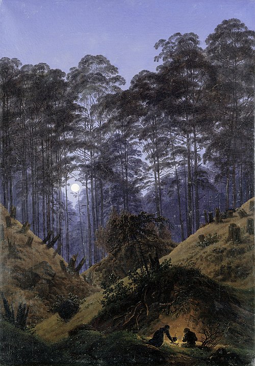 Inside the forest in the moonlight, 1820, Caspar David Friedrich