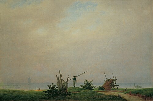 Seashore with fisherman, 1807, Caspar David Friedrich