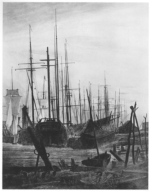 Port of Greifswald, 1810, Caspar David Friedrich