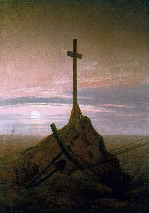 Croix surplombant la mer Baltique, 1813, Caspar David Friedrich