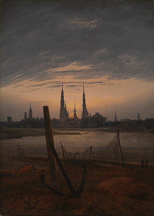 Ville au lever de Lune, 1817, Caspar David Friedrich